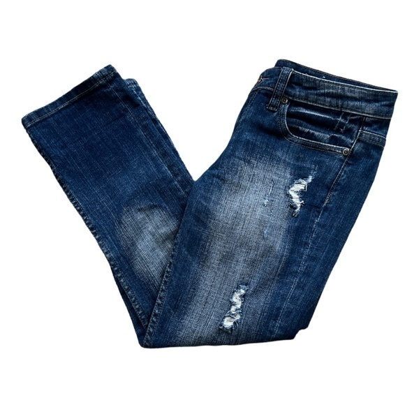 Vigoss Distressed Embellished Jean Capris Sz.‎ 0 - Picture 4 of 15